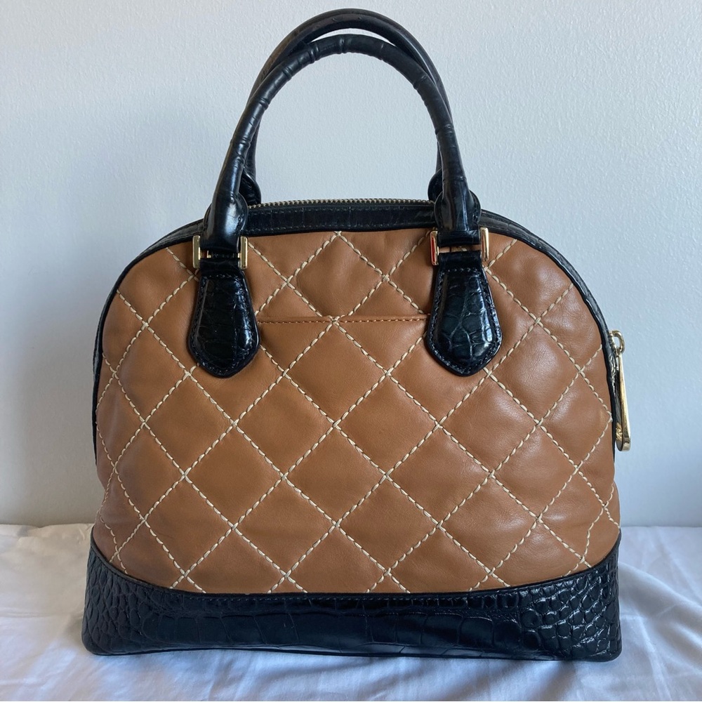 MICHAEL KORS Acorn Croc Quilted Dome Tote Selma Hamilton Raven Jet Set